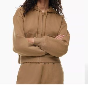 TNA cozy fleece boyfriend fit scrunched hoodie
